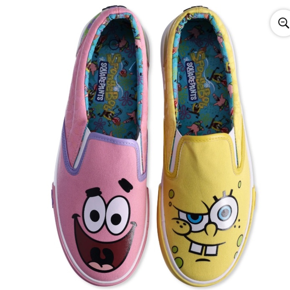 💜Nickelodeon SpongeBob Women's Slip-on Sneakers Size:9.5